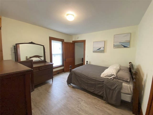 bedroom featuring light hardwood / wood-style flooring