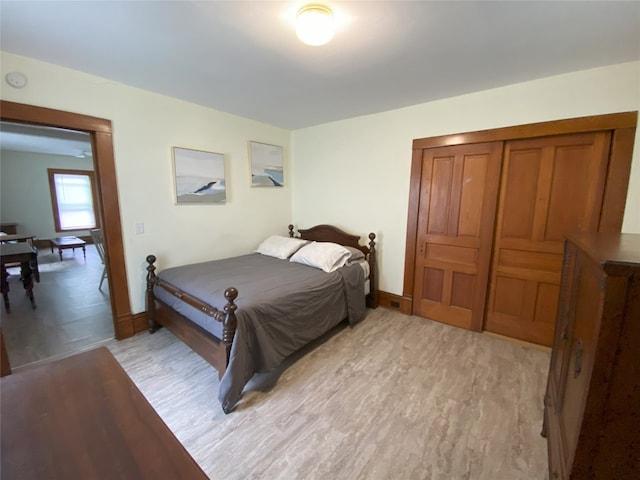 bedroom featuring light hardwood / wood-style floors