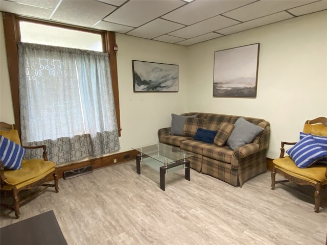 living room featuring light hardwood / wood-style floors