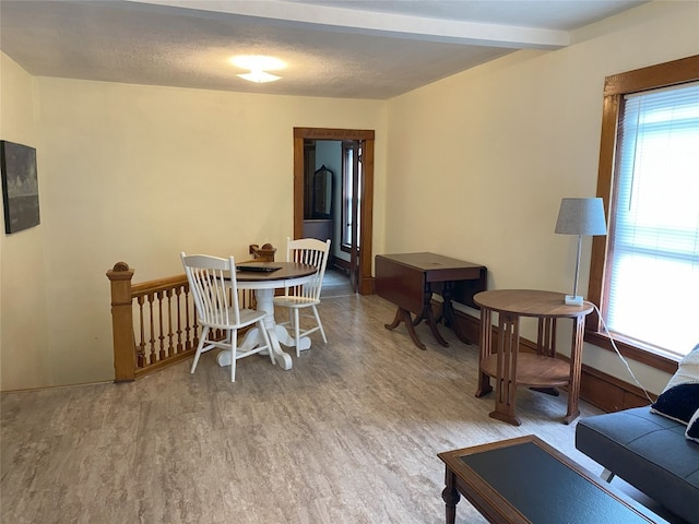 dining space with hardwood / wood-style floors