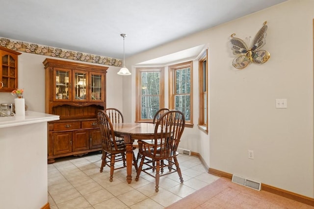 view of tiled dining area