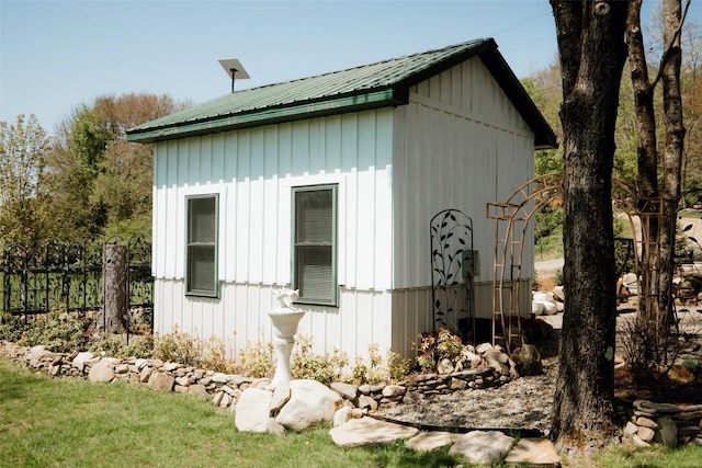 40 Cemetery Rd, Spring Creek, PA 16436 - view of property exterior with metal roof and an outbuilding
