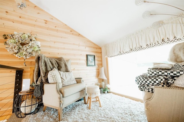 40 Cemetery Rd, Spring Creek, PA 16436 - sitting room featuring lofted ceiling and wood walls