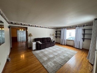 living room featuring hardwood / wood-style floors