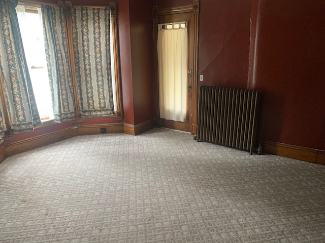 760-762 Park Ave, Meadville, PA 16335 - spare room featuring radiator heating unit and carpet flooring