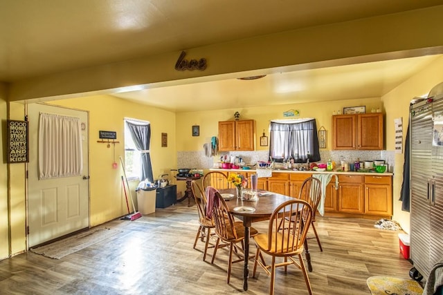 dining room featuring light hardwood / wood-style flooring