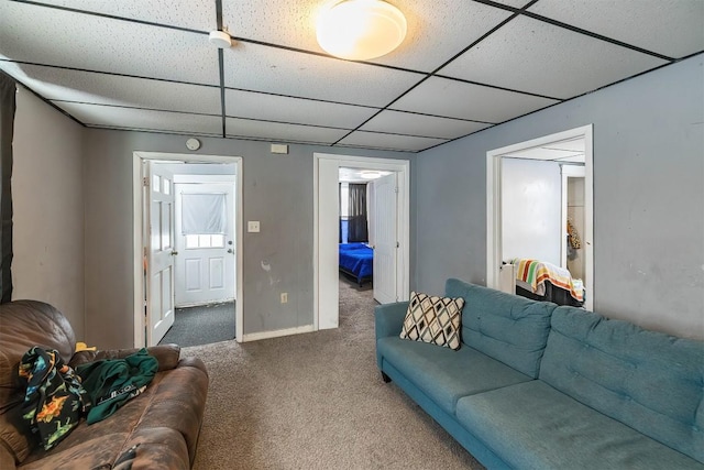 946 W 17th St, Erie, PA 16502 - carpeted living area with a drop ceiling and baseboards