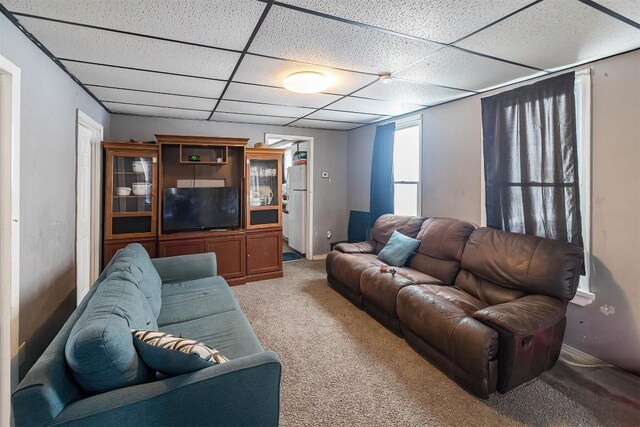 946 W 17th St, Erie, PA 16502 - carpeted living area with a drop ceiling
