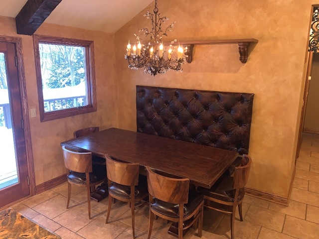 dining room with an inviting chandelier