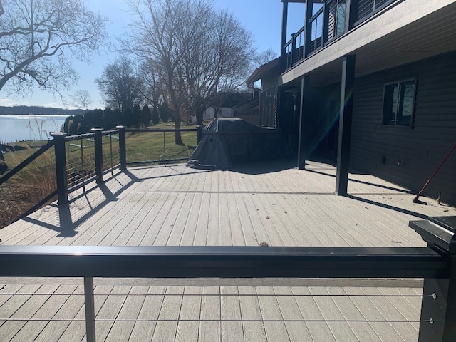 11148 Aldina Dr, Conneaut Lake, PA 16316 - wooden terrace featuring a water view