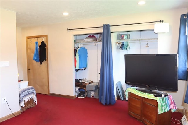 bedroom with carpet floors