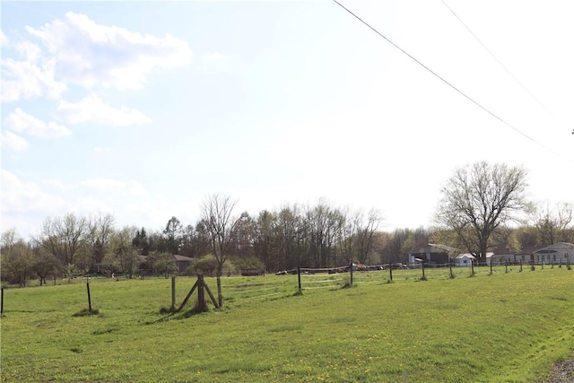 view of yard with a rural view