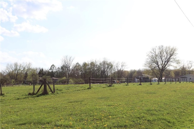 view of yard with a rural view