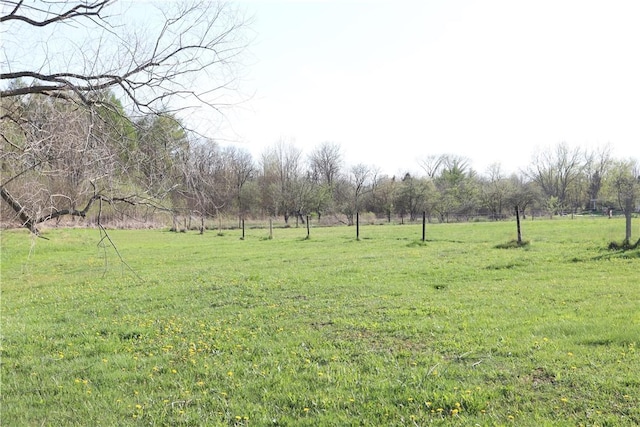 view of yard with a rural view