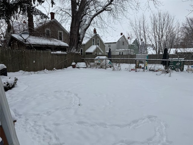 view of snowy yard