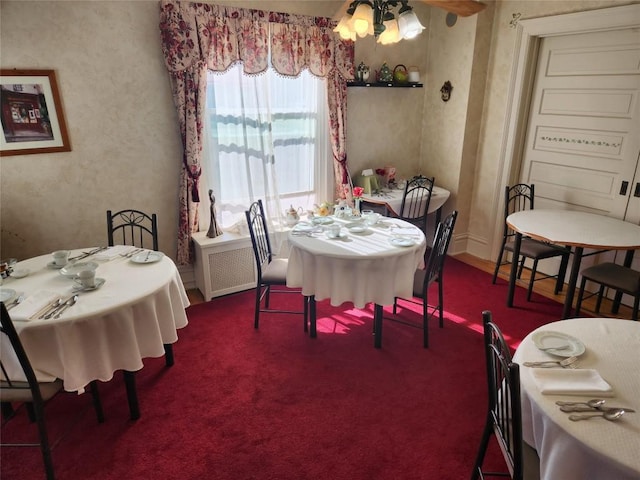 dining area featuring radiator