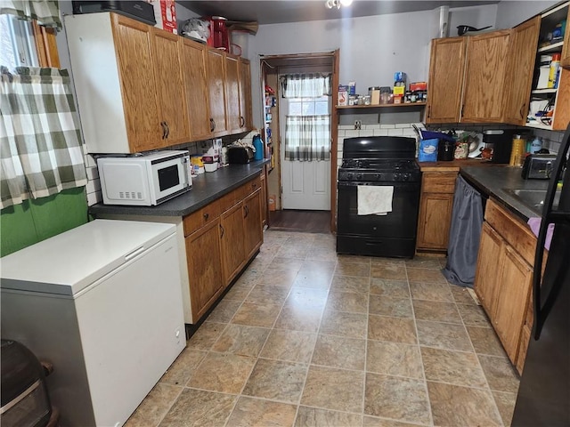 kitchen featuring black appliances