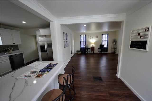 interior space featuring dark hardwood / wood-style flooring