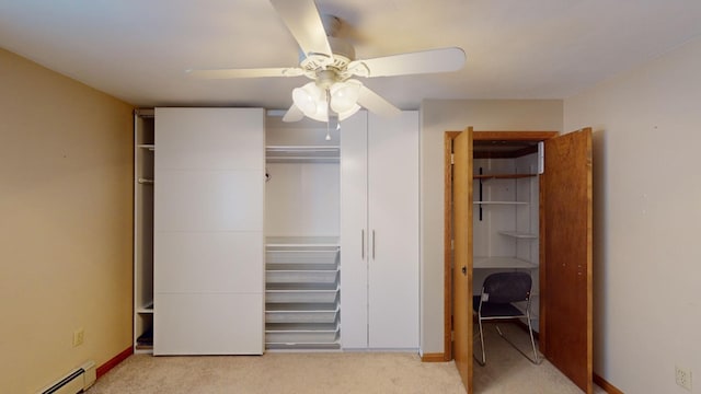 closet with baseboard heating