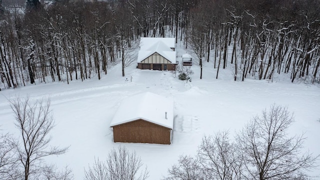 view of snowy aerial view