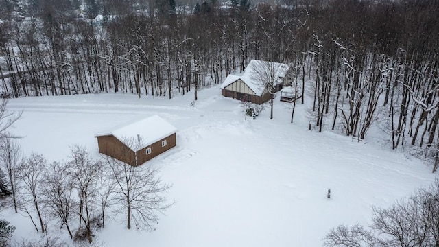 view of snowy aerial view