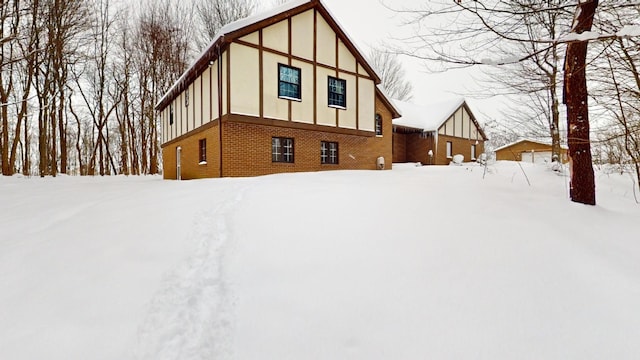 view of snowy exterior