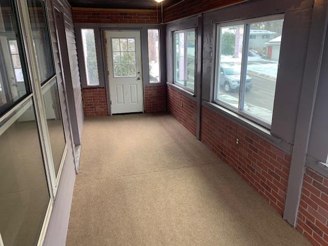 view of unfurnished sunroom