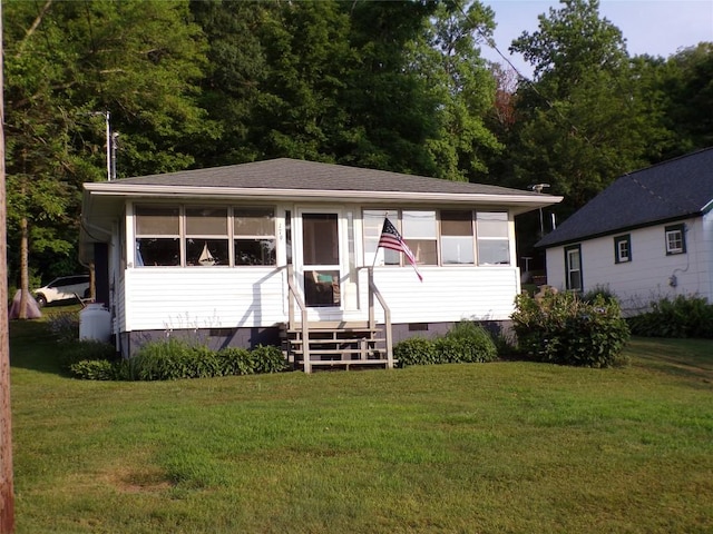179 Elk Creek Rd, Lake City Boro, PA 16423 - view of front of property with crawl space, a front yard, and entry steps