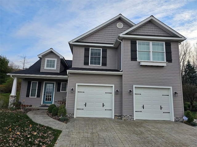 view of front of home featuring a garage