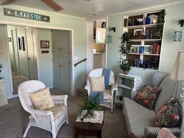 1233 Gunton Dr, Fairview, PA 16415 - living room with crown molding and carpet flooring