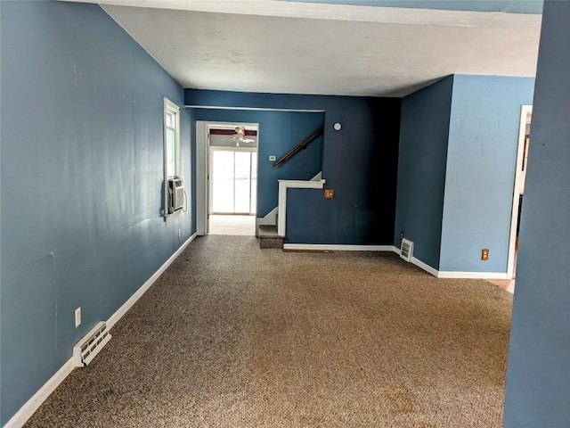 interior space with ceiling fan