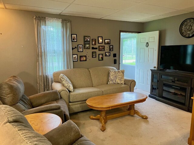 1003 Filmore Ave, Erie, PA 16505 - carpeted living room featuring a drop ceiling