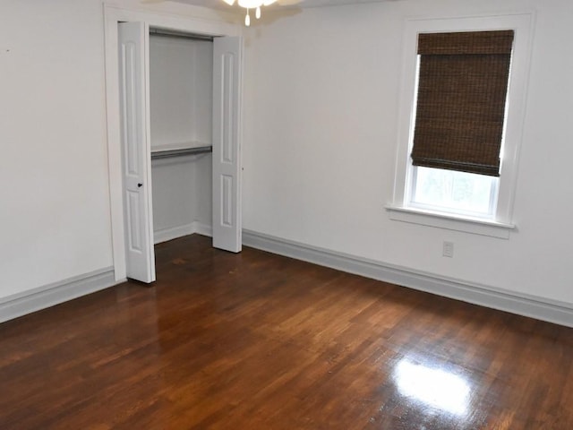 221 Locust St, Meadville, PA 16335 - unfurnished bedroom with dark wood-style floors and a closet