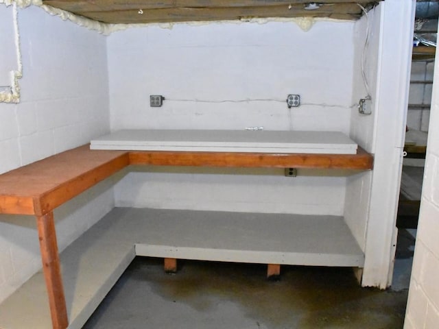 221 Locust St, Meadville, PA 16335 - unfinished below grade area with concrete block wall