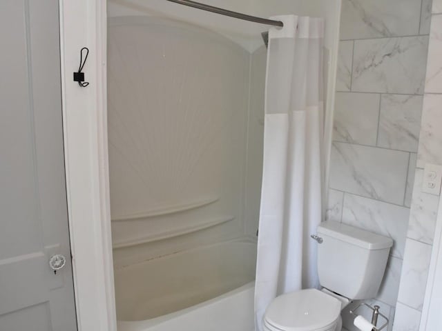 221 Locust St, Meadville, PA 16335 - bathroom with shower / bath combination with curtain and tile walls