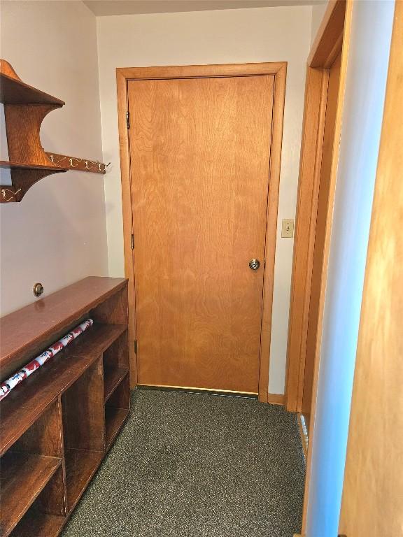entryway with speckled floor
