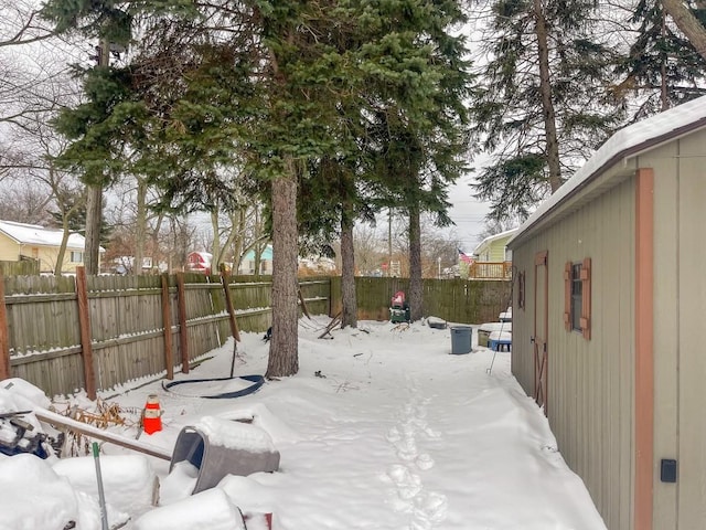 view of snowy yard