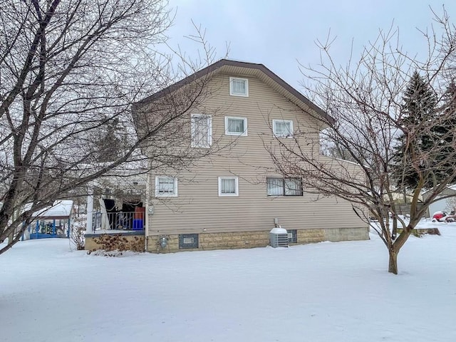 view of snowy exterior