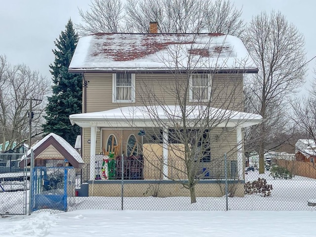 view of front of home featuring a porch