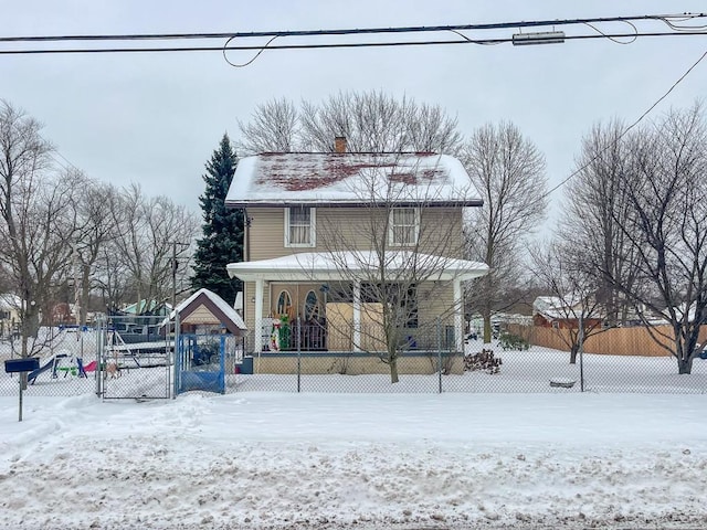 front facade featuring covered porch