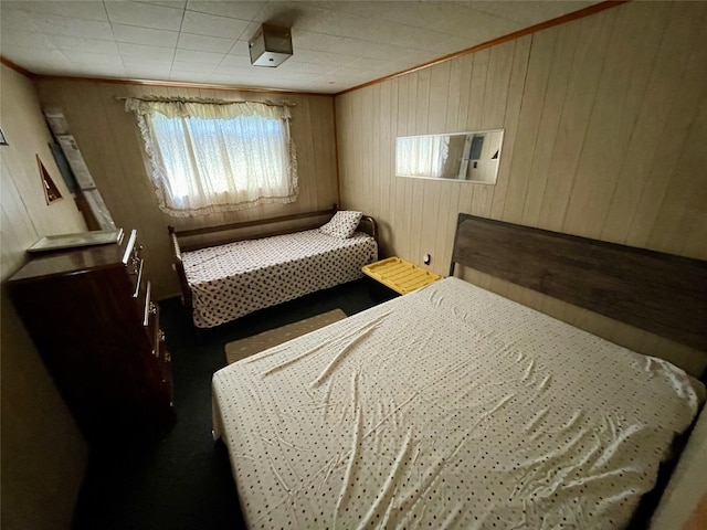 2149 Aldee Dr, Linesville, PA 16424 - bedroom featuring wood walls