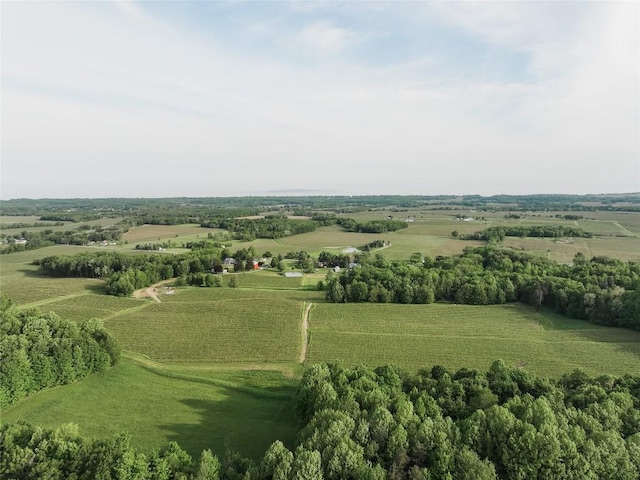 aerial view featuring a rural view