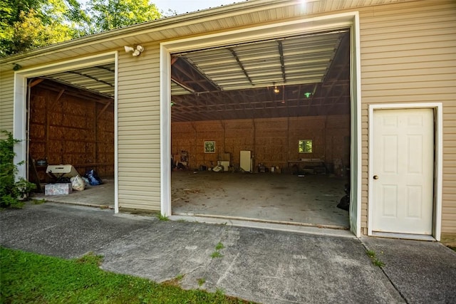 view of garage