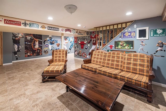 4164 Emily Dr, North East, PA 16428 - living room with recessed lighting and stairs
