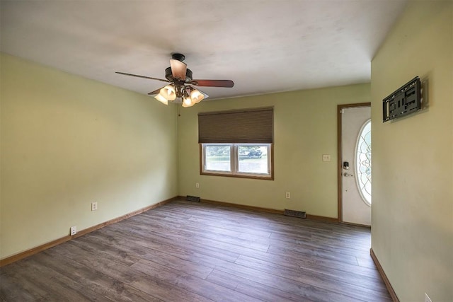 4164 Emily Dr, North East, PA 16428 - entryway featuring a ceiling fan and wood finished floors