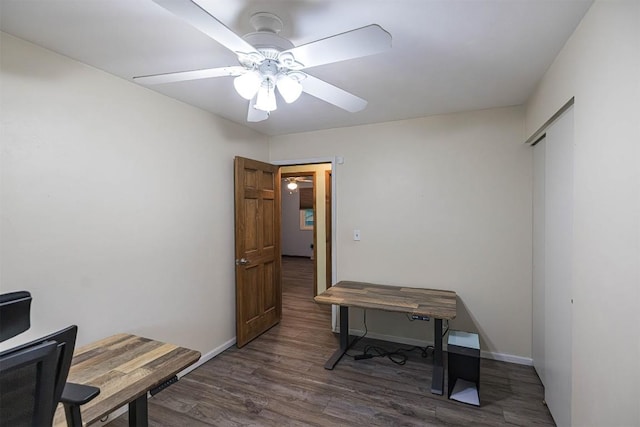 4164 Emily Dr, North East, PA 16428 - office featuring dark wood-type flooring and ceiling fan