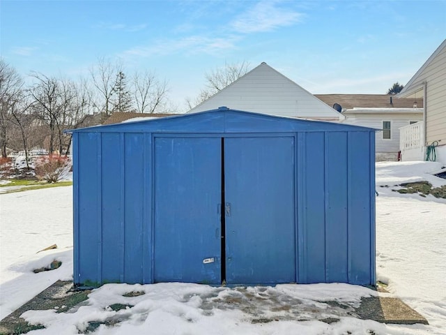 view of snow covered structure