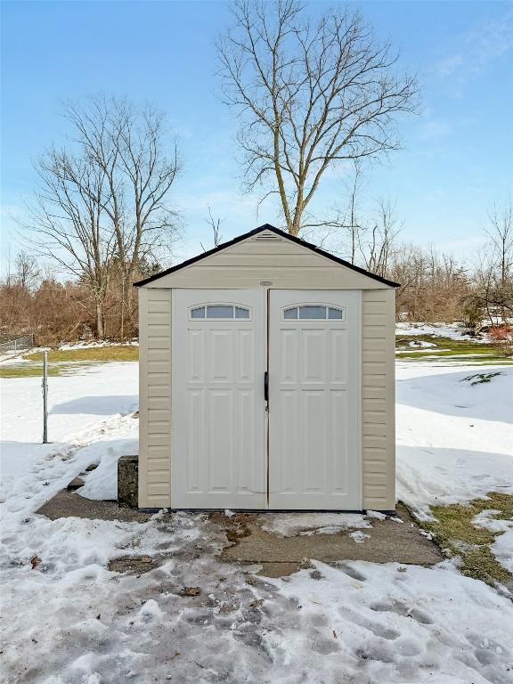 view of snow covered structure