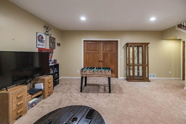 21720 Matthew Ln, Saegertown, PA 16433 - game room with carpet floors, recessed lighting, and baseboards