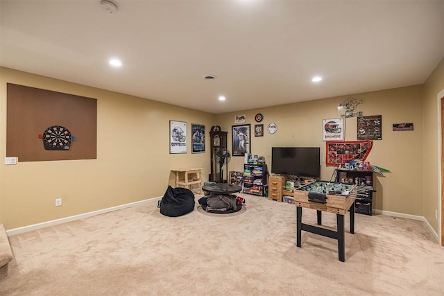 21720 Matthew Ln, Saegertown, PA 16433 - rec room featuring carpet, recessed lighting, and baseboards